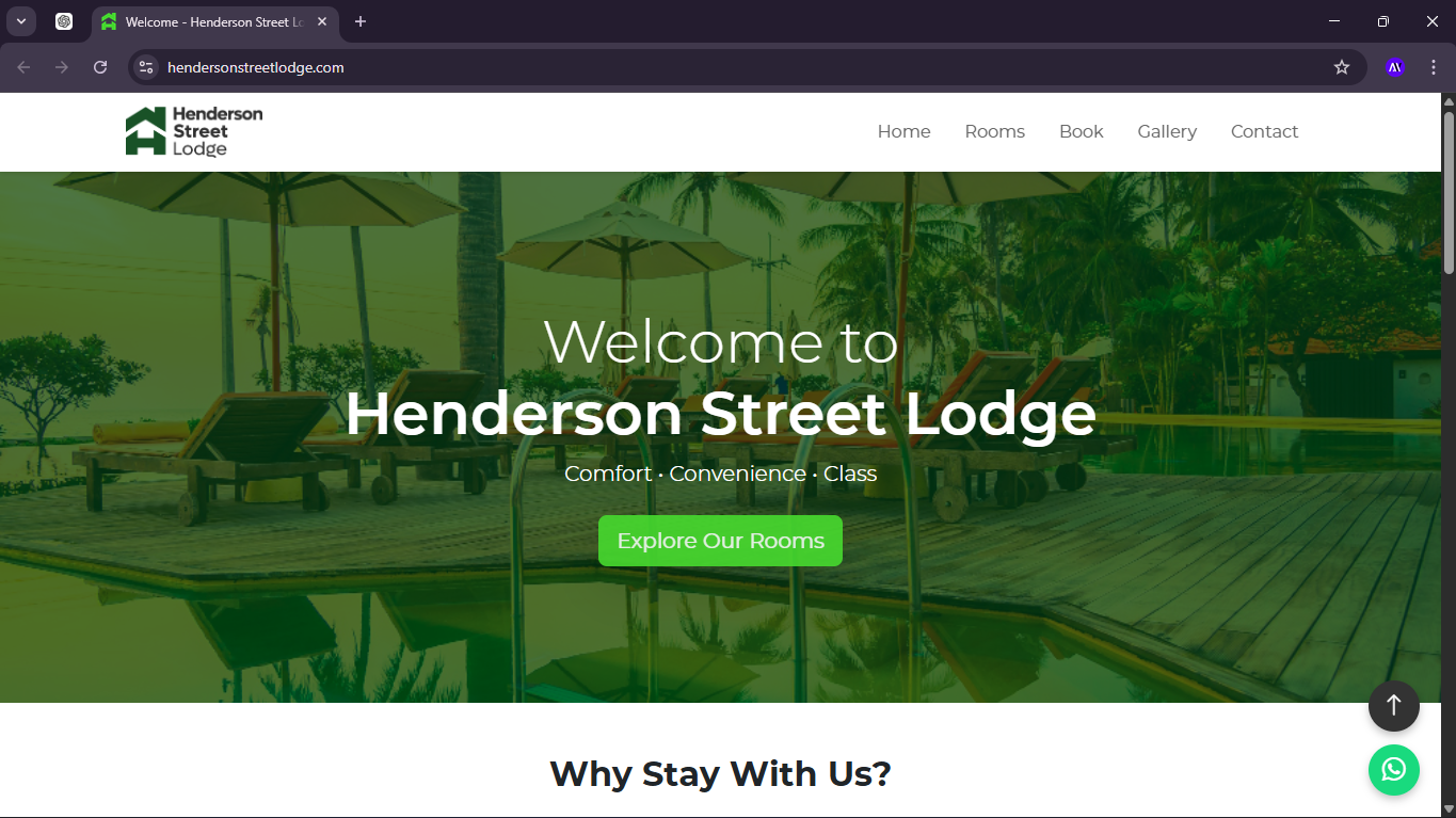 Henderson Street Lodge homepage preview