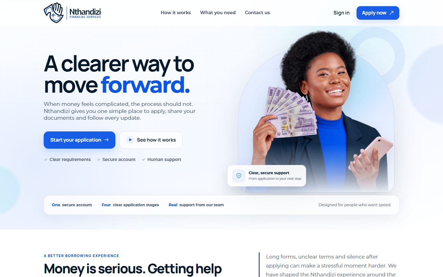 Nthandizi Financial Services homepage preview