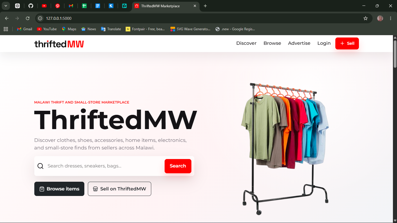Thrifted MW homepage preview